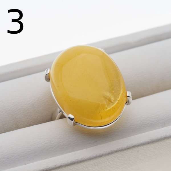 Mleczny Bursztyn i srebro - pierścionek z regulacją (różne kamienie do wyboru) 