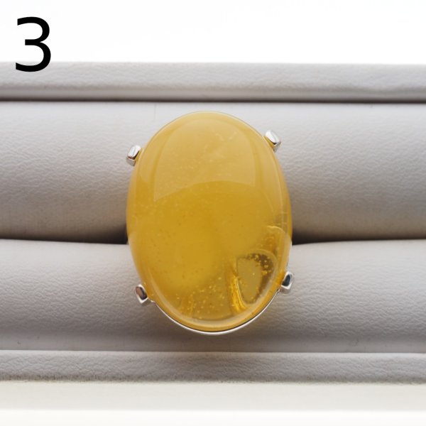 Mleczny Bursztyn i srebro - pierścionek z regulacją (różne kamienie do wyboru) 