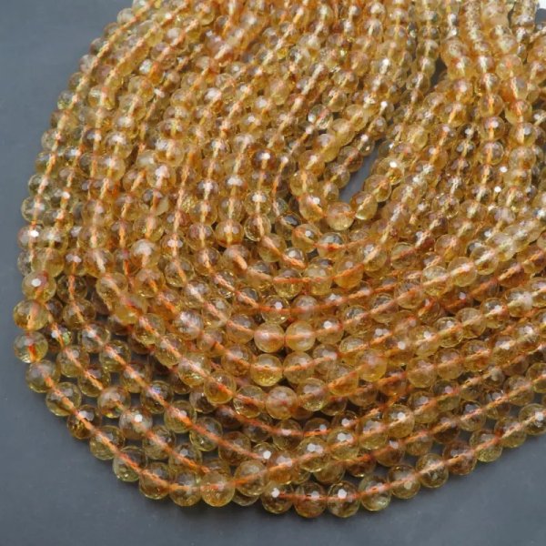 Cytryn (Lemon) fasetowany kulka 8,5 mm (sznur)