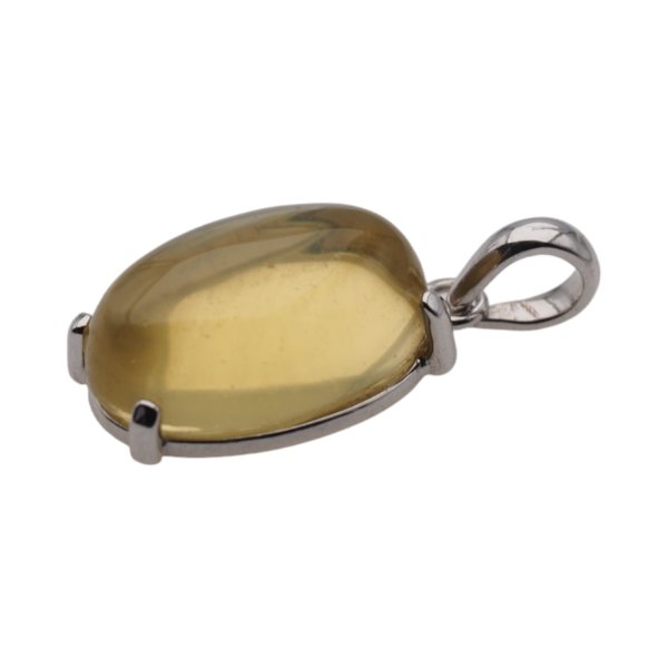 Cytryn (Lemon) i srebro - wisiorek owal