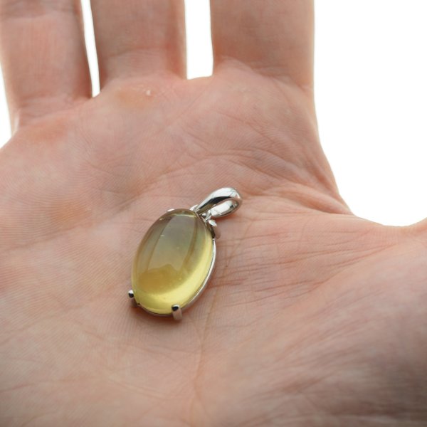 Cytryn (Lemon) i srebro - wisiorek owal