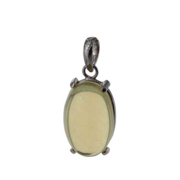 Cytryn (Lemon) i srebro - wisiorek owal