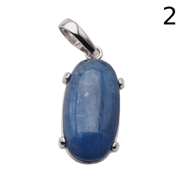 Kyanit w srebrze rodowanym - zawieszka owal