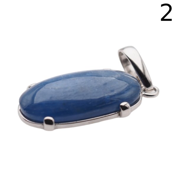 Kyanit w srebrze rodowanym - zawieszka owal