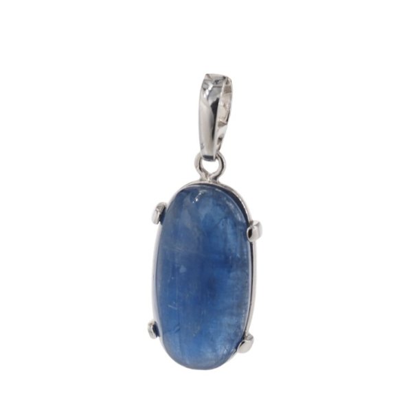 Kyanit w srebrze rodowanym - zawieszka owal