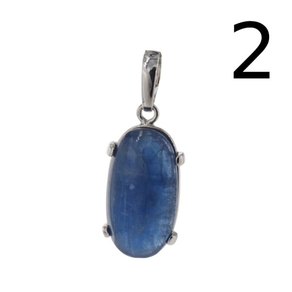 Kyanit w srebrze rodowanym - zawieszka owal