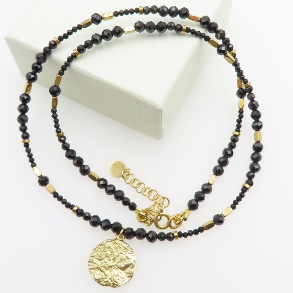 Spinel i srebro złocone - naszyjnik 