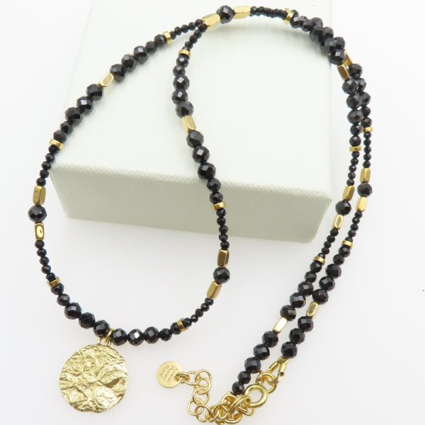 Spinel i srebro złocone - naszyjnik 