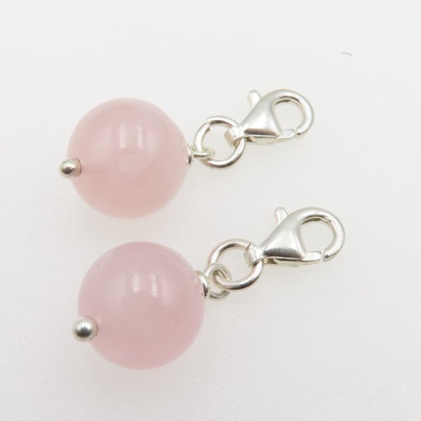 Srebro Ag - zawieszka charms Kwarc Różowy 10mm 