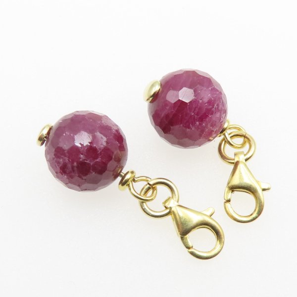 Srebro Ag złocone - zawieszka charms rubin 10 mm 