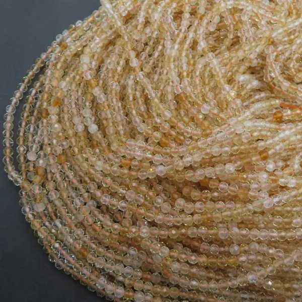 Cytryn (Lemon) fasetowany - kulki 4 mm (sznur)