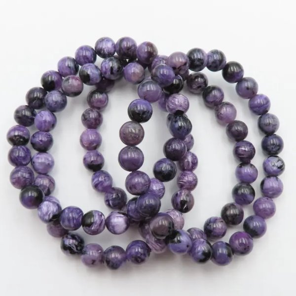 Czaroit kulki 8mm (sznur 19 cm / bransoletka)