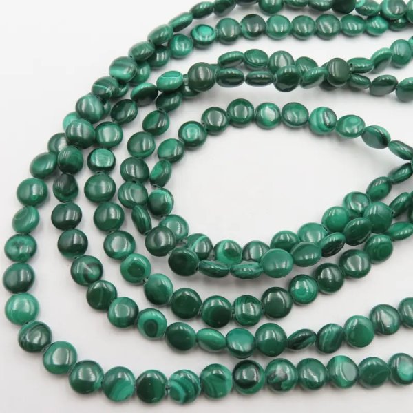 Malachit tabletka 8mm (sznur)