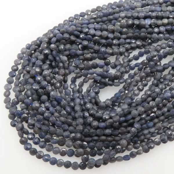 Szafir fasetowany pastylki okrągłe 4 mm (sznur)