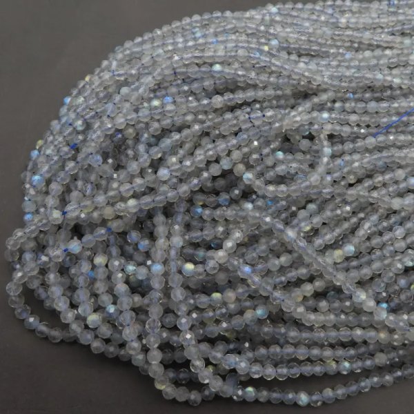 Labradoryt fasetowany kulka 3,5 mm (sznur)