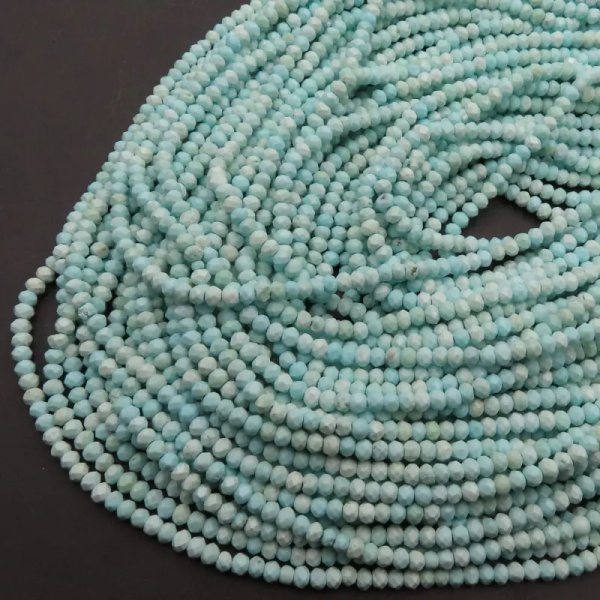 Turkus (howlit) błękitny fasetowane walce 3x2 mm (sznur)