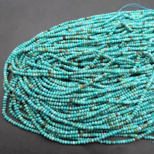 Turkus fasetowane oponki 2x1 mm (sznur)