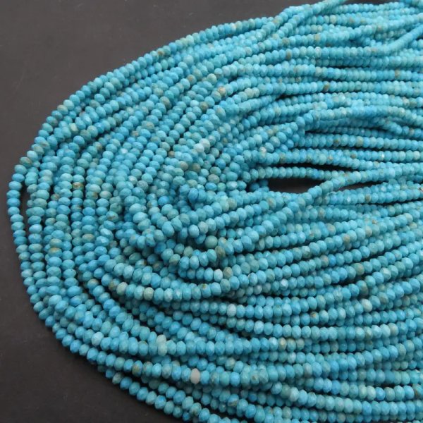 Turkus howlit fasetowane walce 3x2 mm – sznur ok. 38 cm