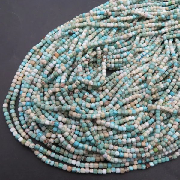 Turkus kostka fasetowana 3 mm (sznur)