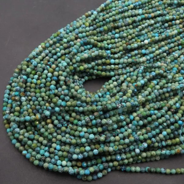 Turkus kulka fasetowana 3mm (sznur)