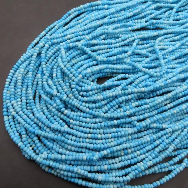 Turkus (howlit) niebieski fasetowane oponki 3x2 mm (sznur) 