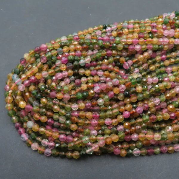 Turmalin Kolorowy fasetowany - kulki 2,8 mm (sznur) wysoka jakość