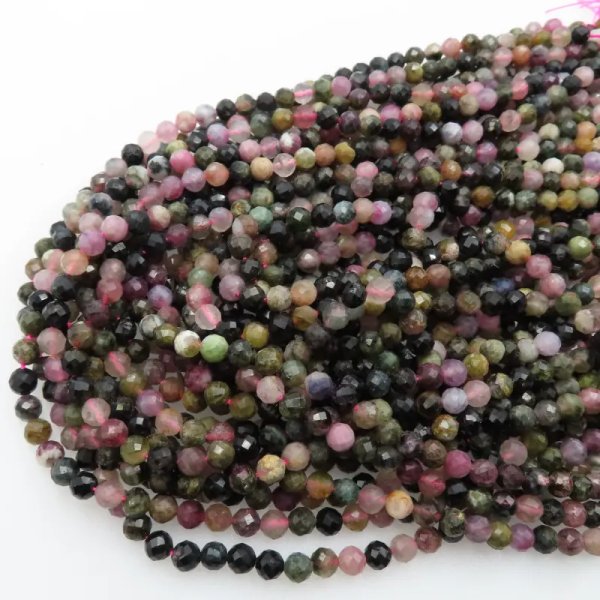 Turmalin kolorowy fasetowany kulki 6mm (sznur)