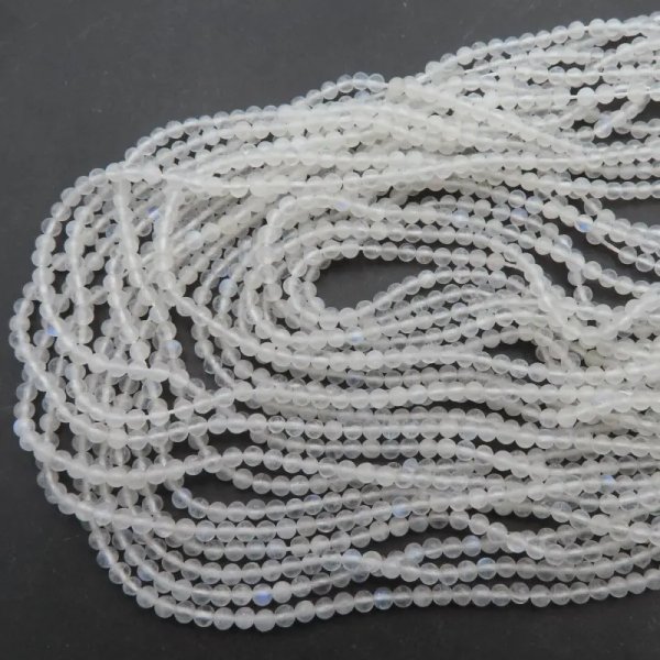 Kamień Księżycowy kulka 2 mm (sznur) wysoka jakość