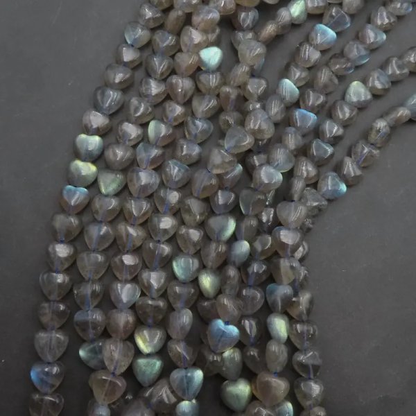 Labradoryt serce 8mm (sznur)