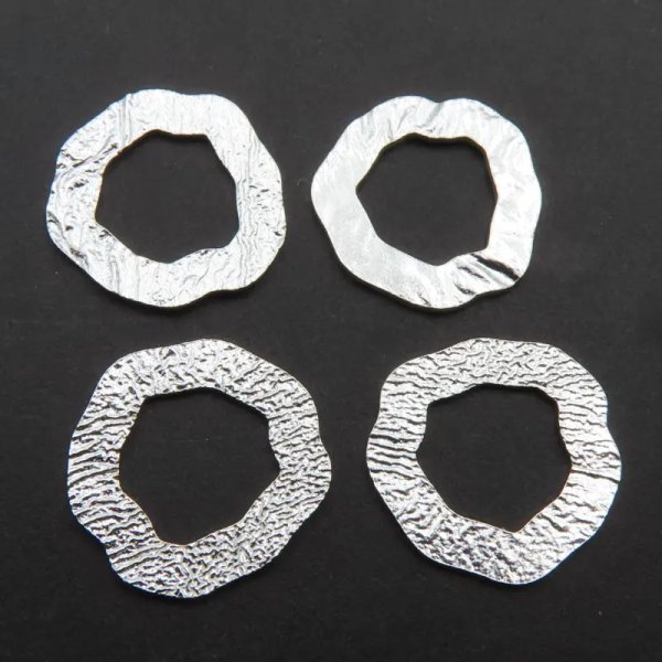 Srebro Ag - młotkowany element ozdobny 14,2mm