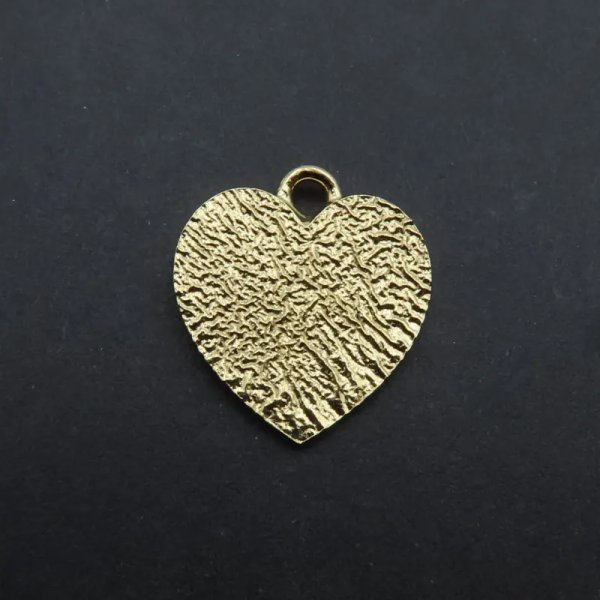 Srebro Ag złocone - zawieszka serce młotkowane
