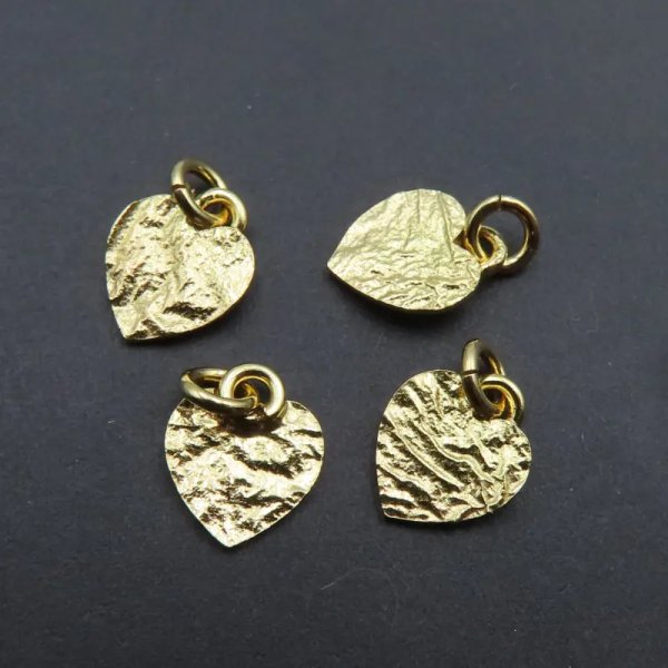 Srebro Ag złocone - zawieszka serce młotkowane 10mm