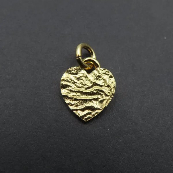 Srebro Ag złocone - zawieszka serce młotkowane 10mm