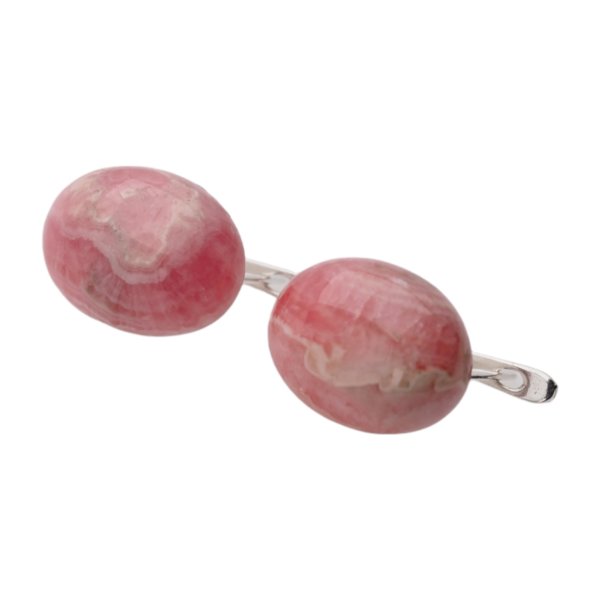 Rodochrozyt i srebro - kolczyki
