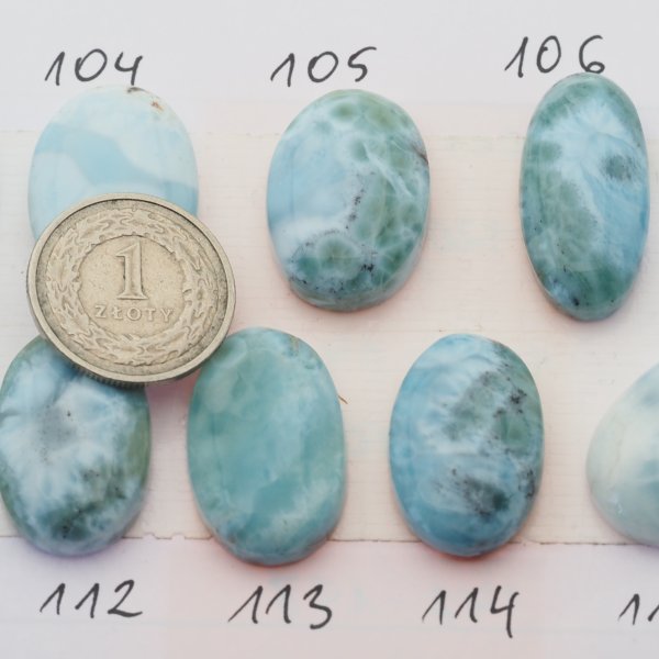 Larimar 24-30x14-19 mm owal (różne kamienie do wyboru)