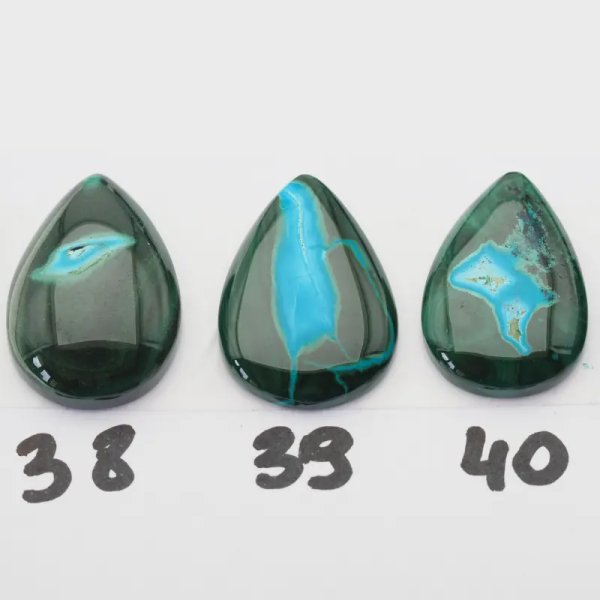 Malachit z Turkusem 25-30x17-20 mm łza (różne kamienie do wyboru)