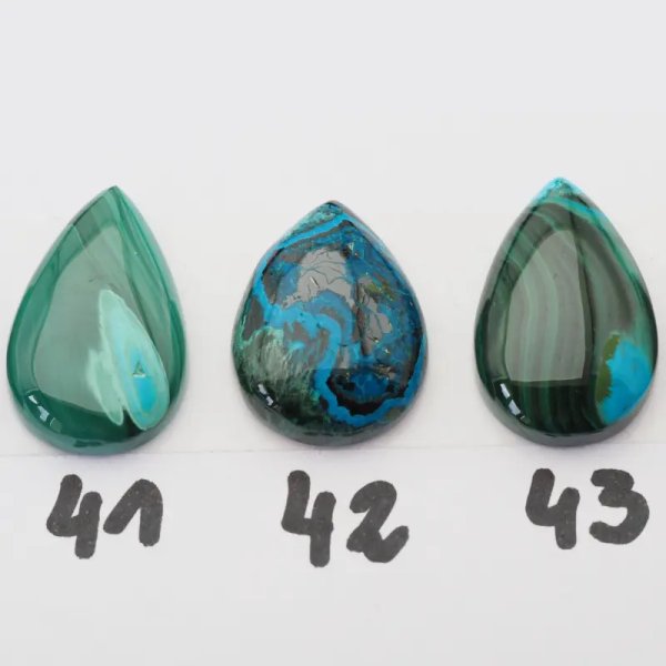 Malachit z Turkusem 25-30x17-20 mm łza (różne kamienie do wyboru)