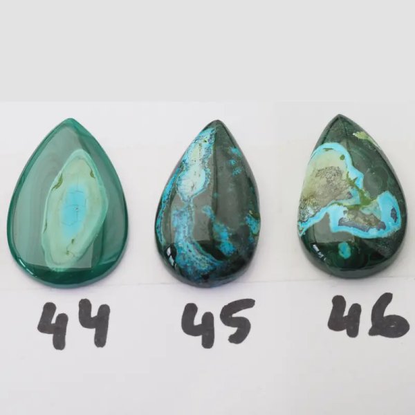 Malachit z Turkusem 25-30x17-20 mm łza (różne kamienie do wyboru)