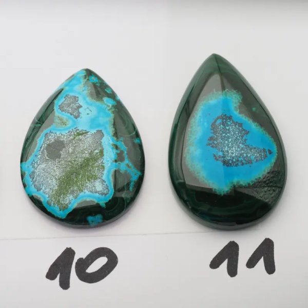 Malachit z Turkusem 31-37x22-26 mm łza (różne kamienie do wyboru)