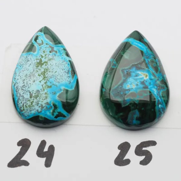 Malachit z Turkusem 29-32x18-22 mm łza (różne kamienie do wyboru)