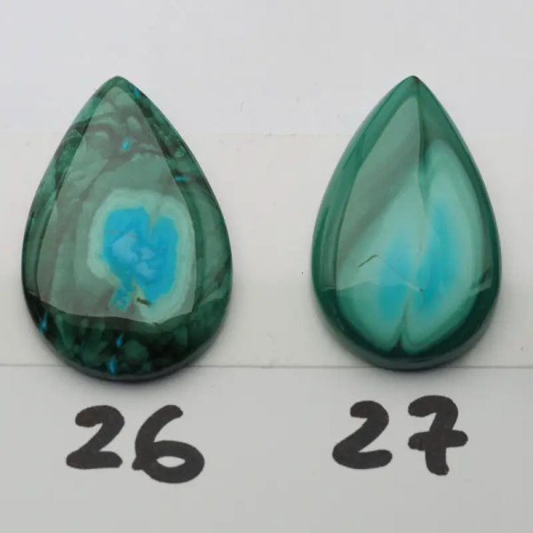 Malachit z Turkusem 29-32x18-22 mm łza (różne kamienie do wyboru)