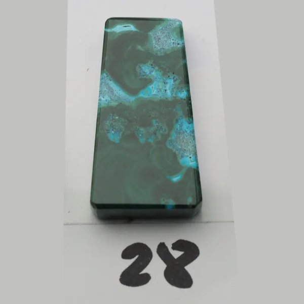 Malachit z Turkusem 31x17 mm trapez