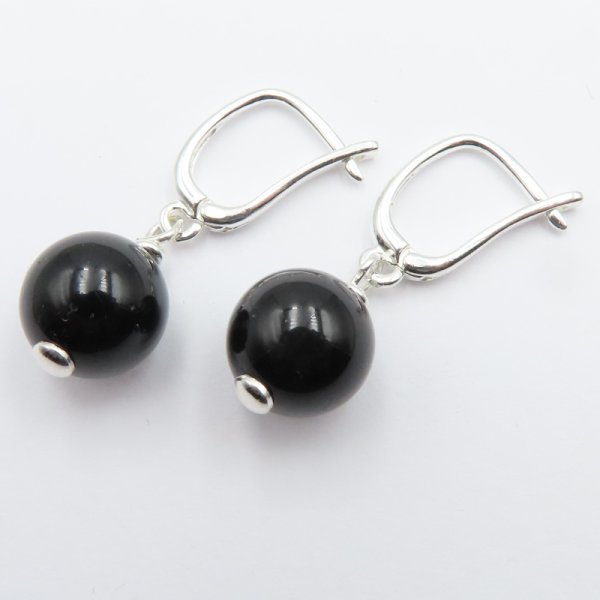 TURMALIN i srebro - kolczyki kulki