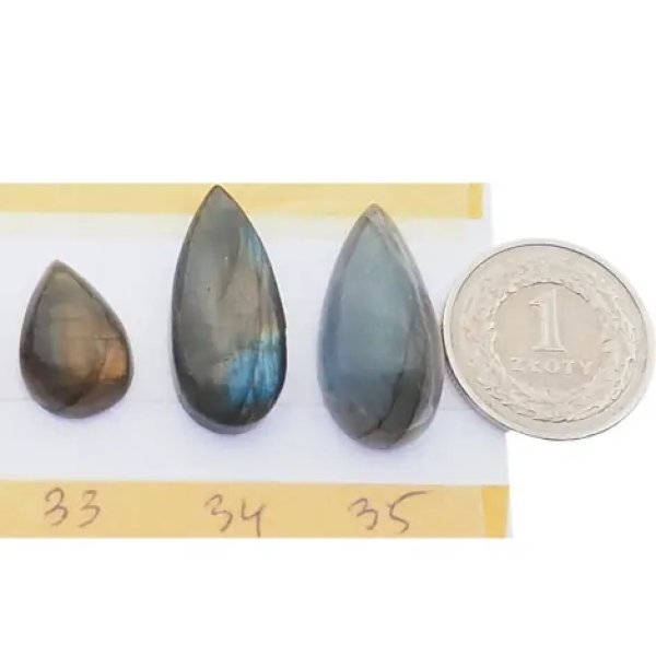 Labradoryt kaboszon 18-28x11-19 mm łza (różne kamienie do wyboru)