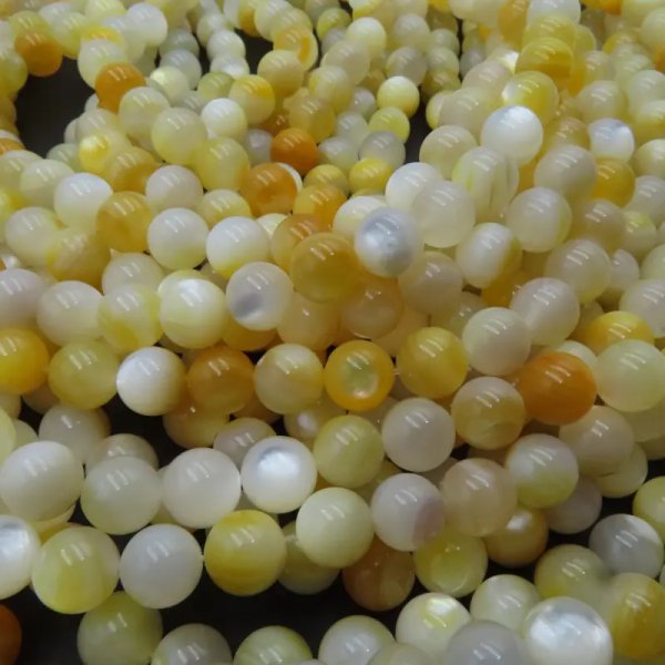 Muszla złota - polerowane kulki 8 mm (sznur)