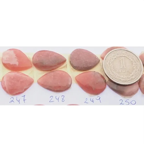 Rodochrozyt 19-19,5x14x3-3,5 mm łzy (para) (różne pary do wyboru)