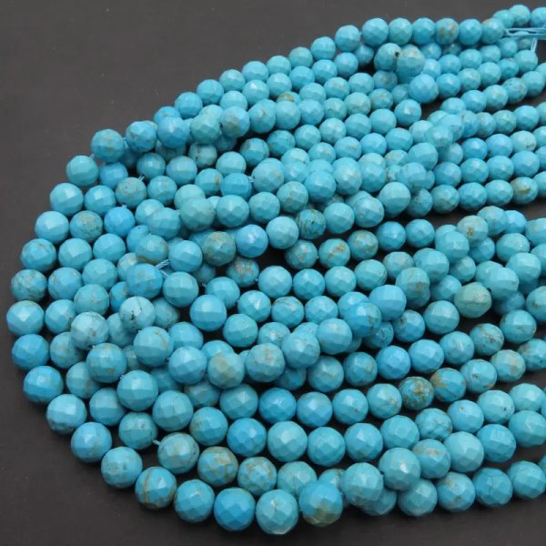 Turkus (howlit) Fasetowany kulka 8mm (sznur)