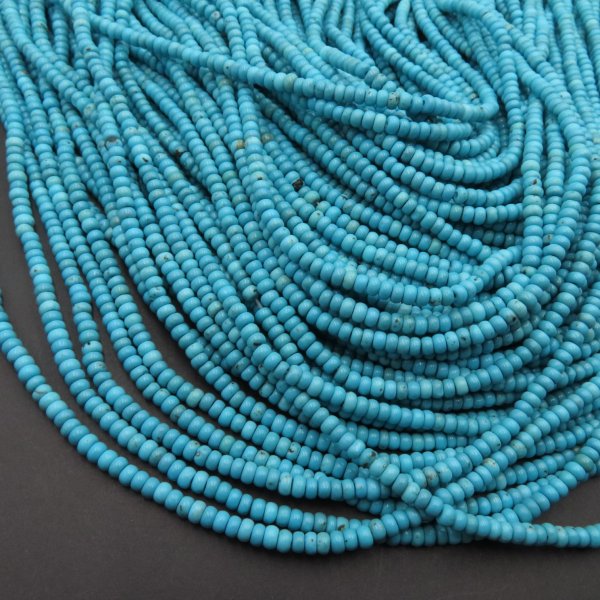 Turkus (howlit) niebieski polerowane oponki 3x2 mm (sznur)