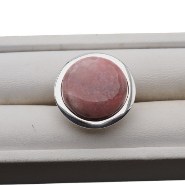 Rodochrozyt i srebro - pierścionek okrągły (rozmiar od 13 do 17)