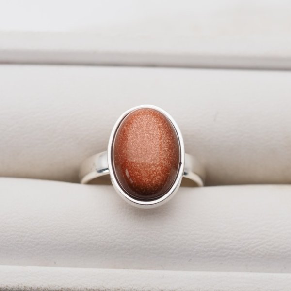 Piasek Pustyni i srebro - pierścionek owal (Rozmiar Jubilerski 13)